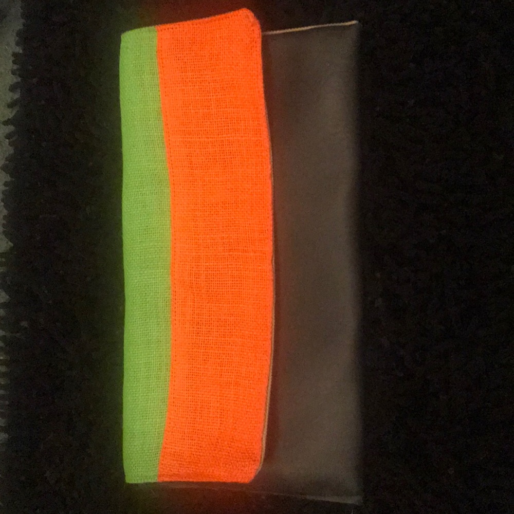 Orange, green and black Clutch Purse